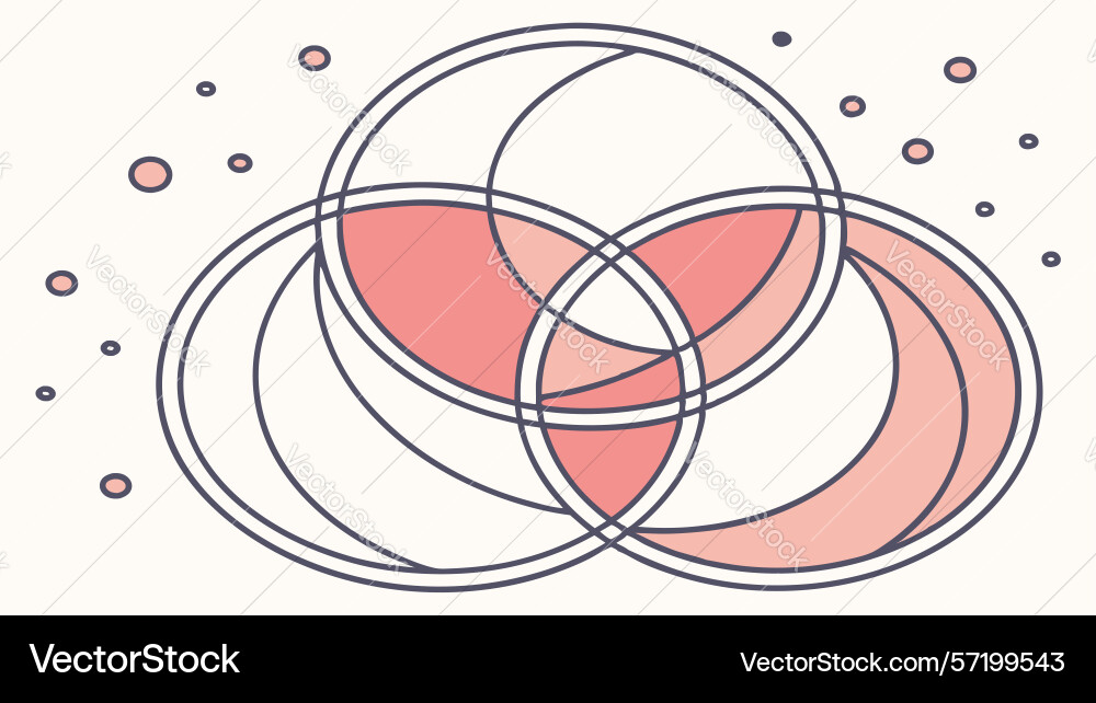Interlocking geometric circles abstract pattern vector image