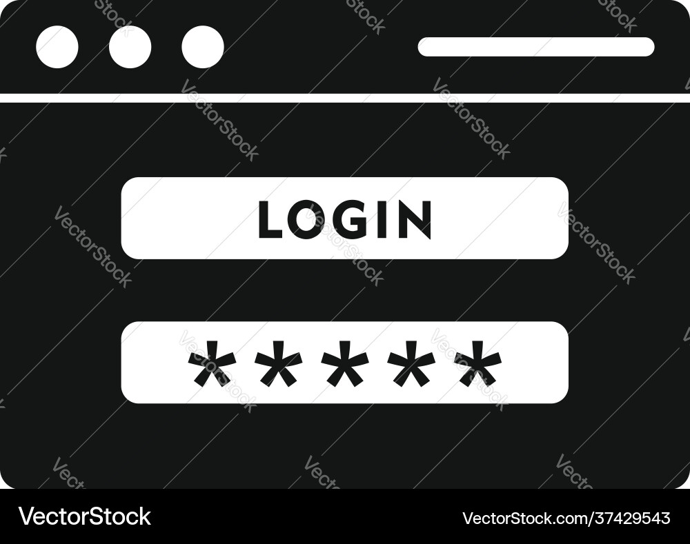 Login page authentication icon simple style Login page authentication icon simple style vector image