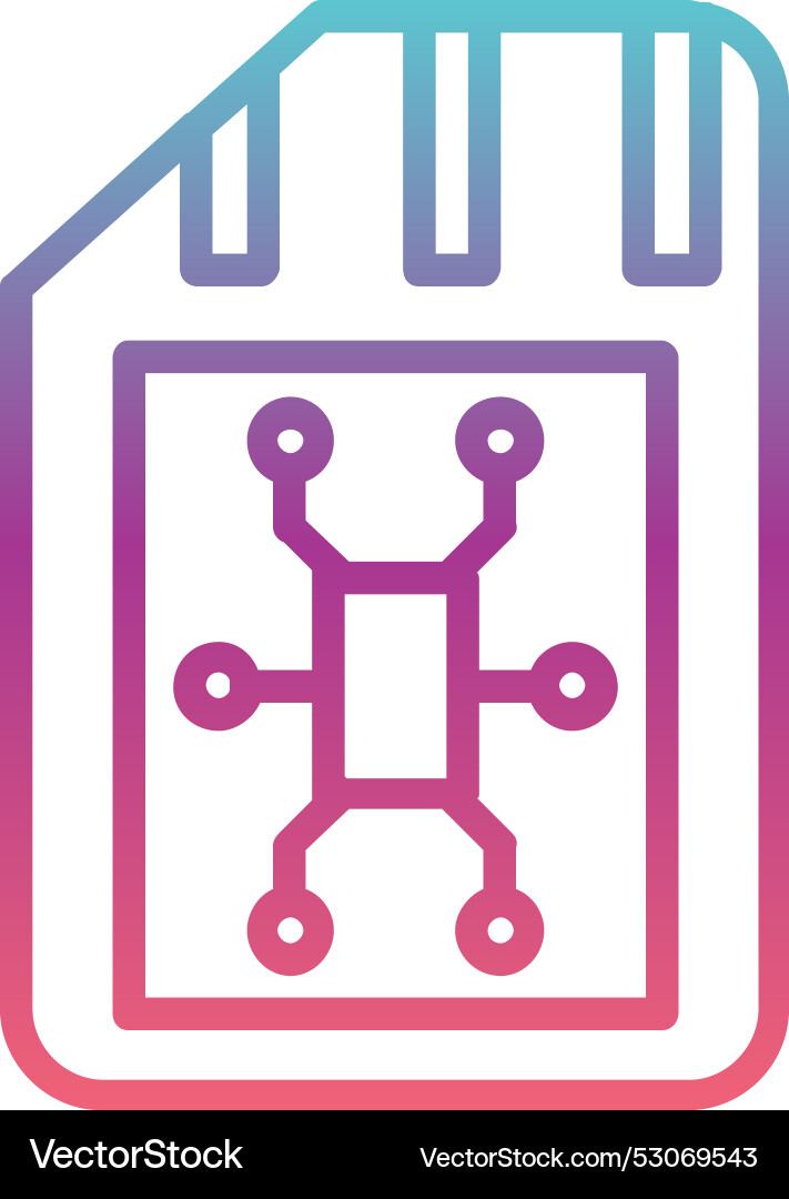 Memory card line gradient design Vector Image