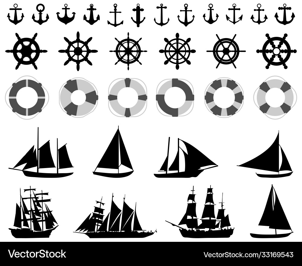 Nautical Icon Set Vector Image