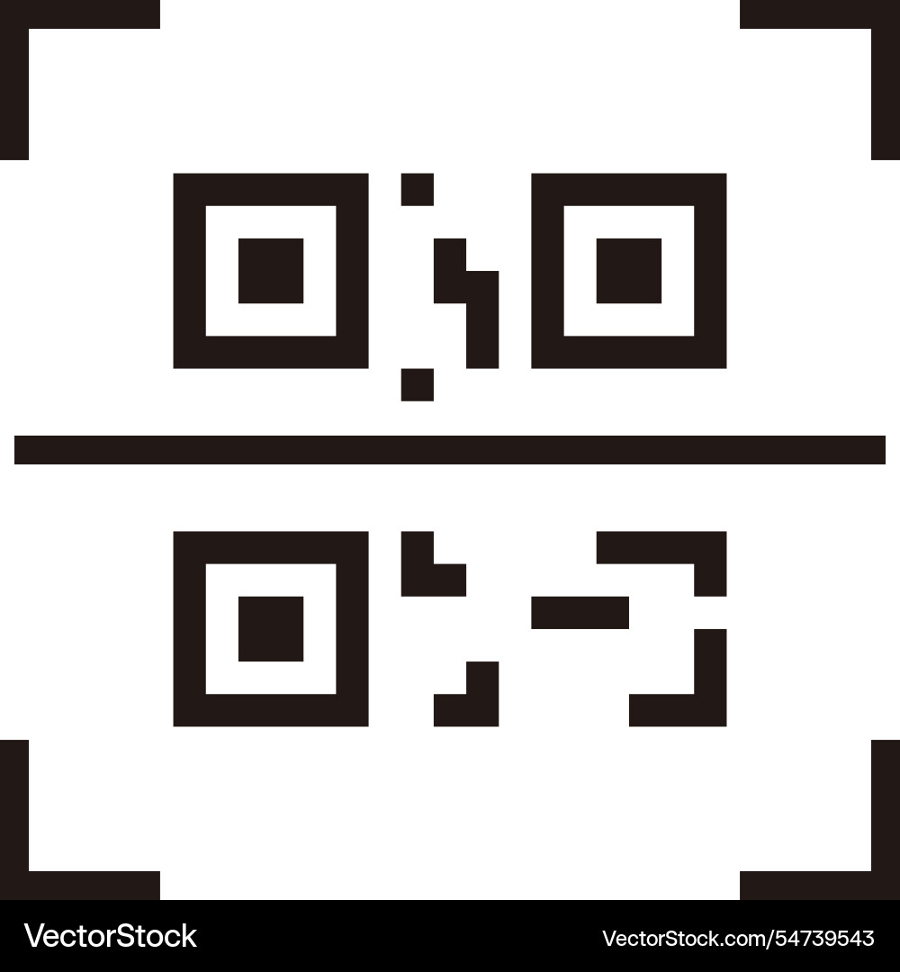 Qr code scan line icon vector image