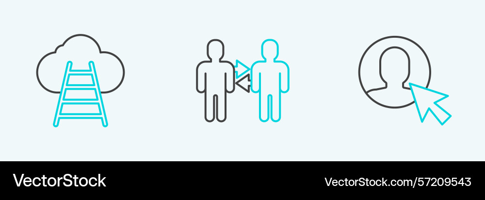 Set line user of man in business suit ladder Set line user of man in business suit ladder Vector Image