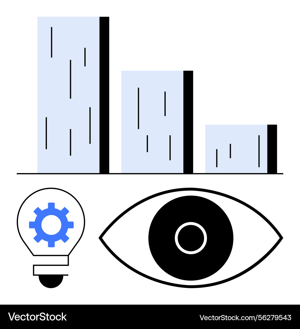 Visualizing data insights with eye symbol Visualizing data insights with eye symbol vector image