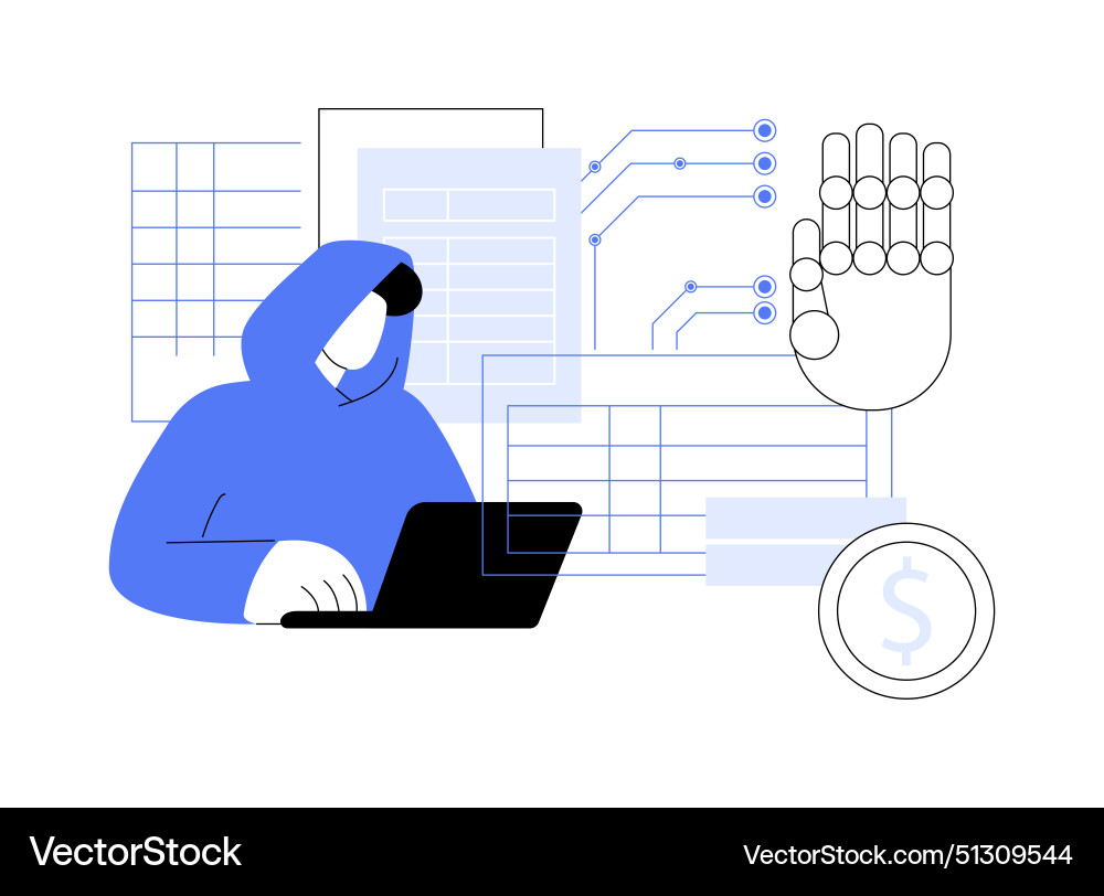 Ai-powered fraud detection abstract concept Ai-powered fraud detection abstract concept vector image