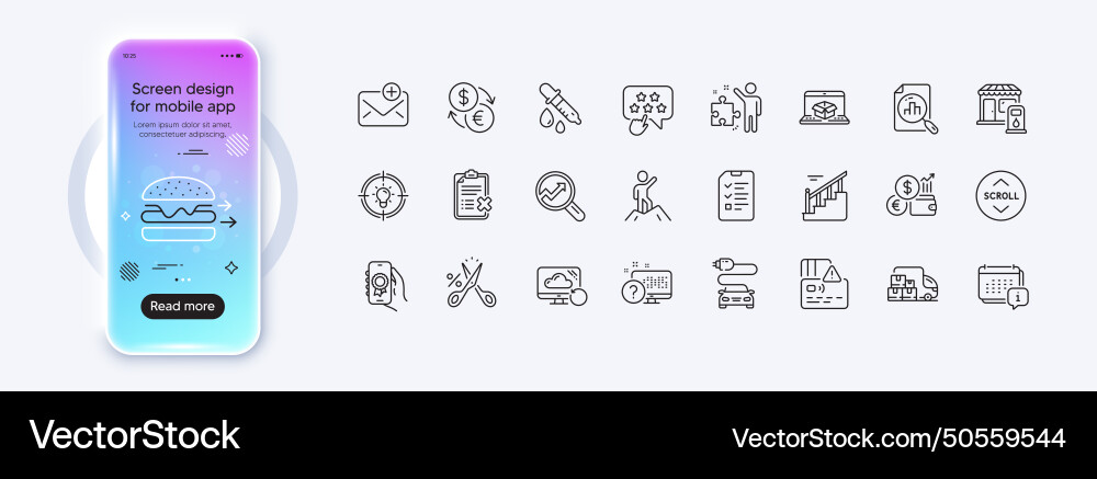 Analytics graph reject checklist and stairs line Analytics graph reject checklist and stairs line vector image