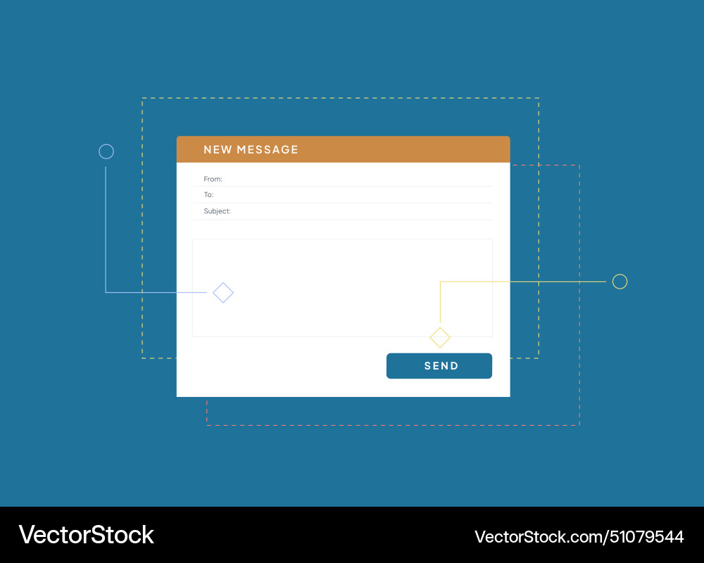 Blank email window template new message interface Blank email window template new message interface Vector Image