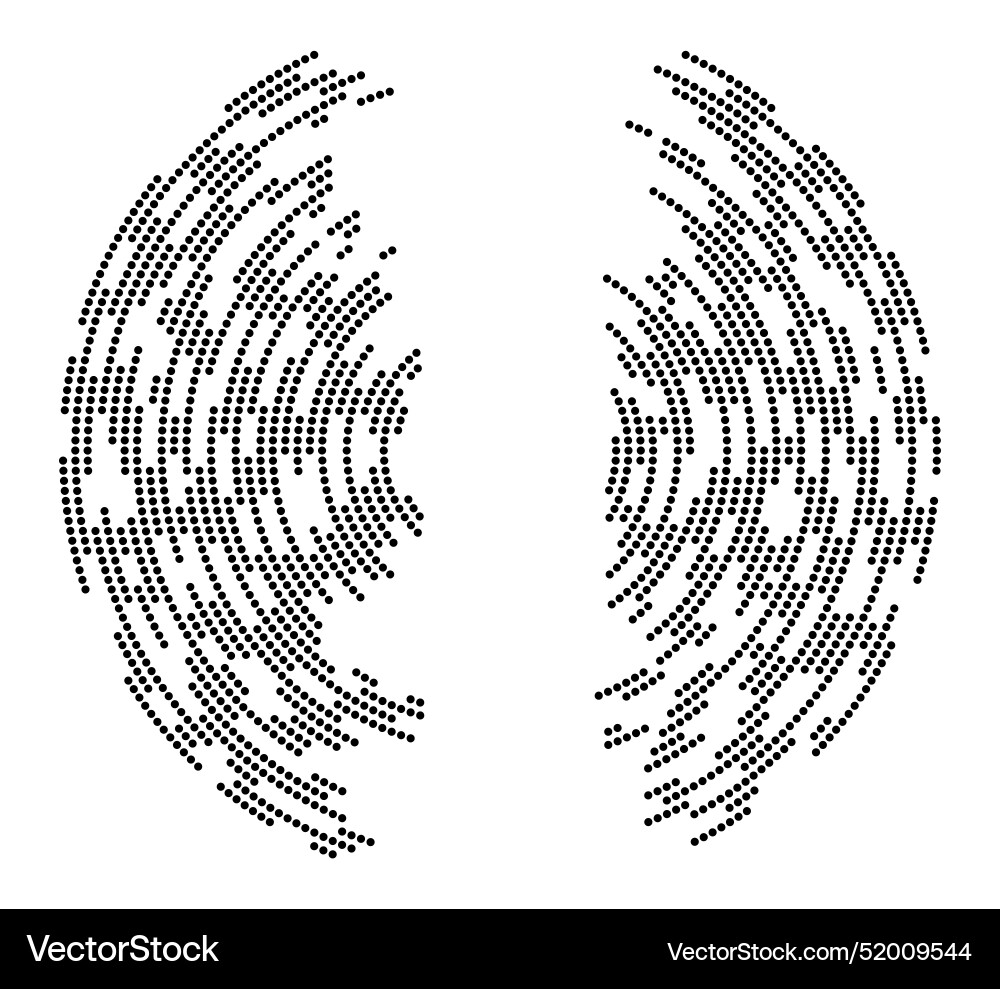 Concentric segments of dotted circles lines Concentric segments of dotted circles lines vector image