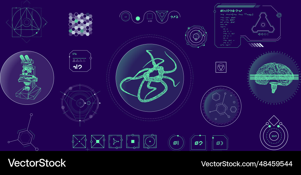 Data elements for sci-fi interface Data elements for sci-fi interface vector image