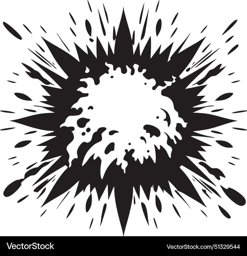 Explosion - black and white isolated icon Vector Image
