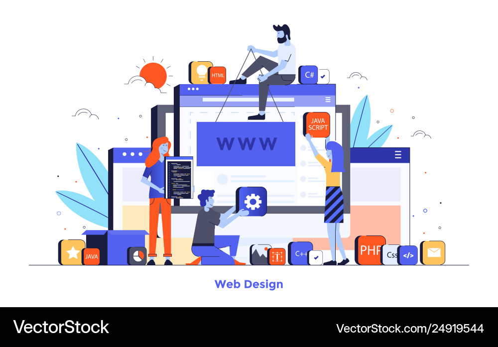 Flat color modern design - web Flat color modern design - web vector image