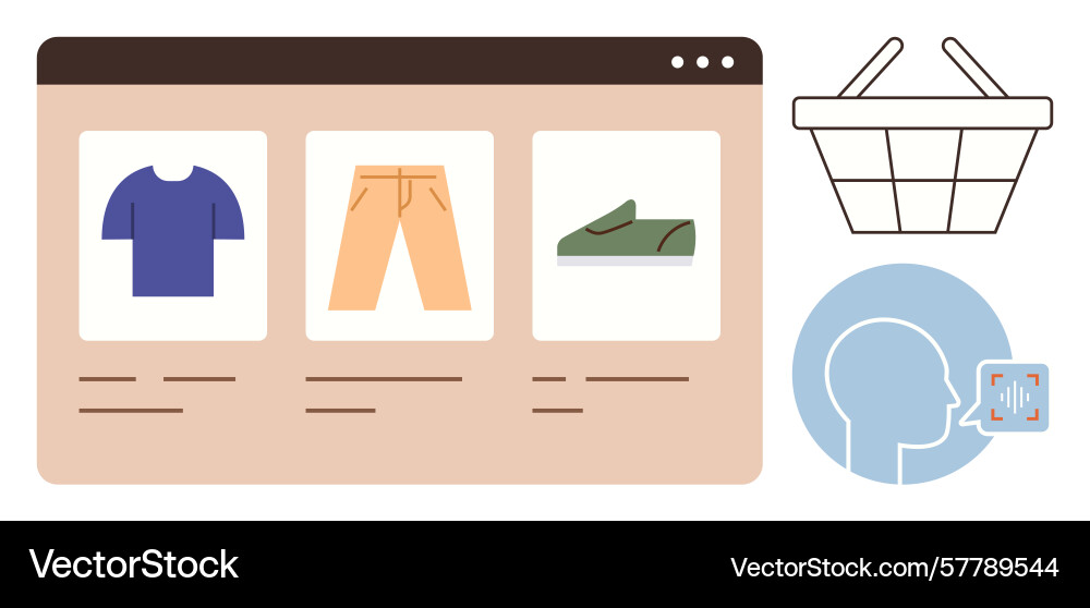 Online shopping with voice command technology Online shopping with voice command technology Vector Image