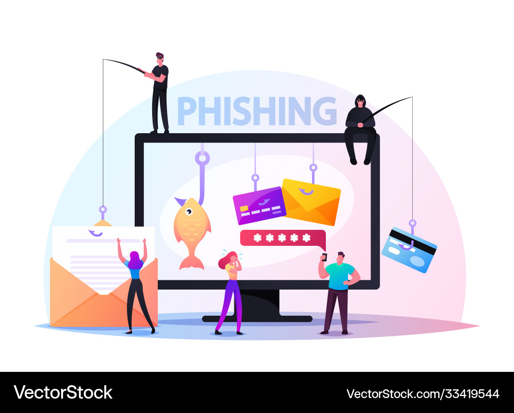 Phishing Attack: Hacker Data Theft vector image