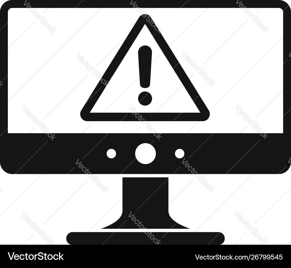 Computer security alert icon simple style Computer security alert icon simple style vector image