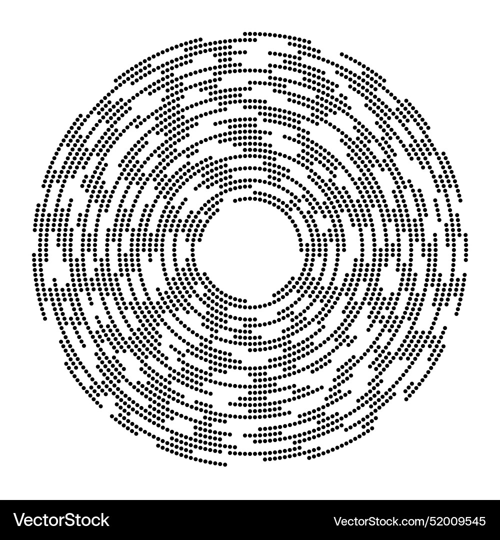 Concentric segments of dotted circles lines Concentric segments of dotted circles lines vector image