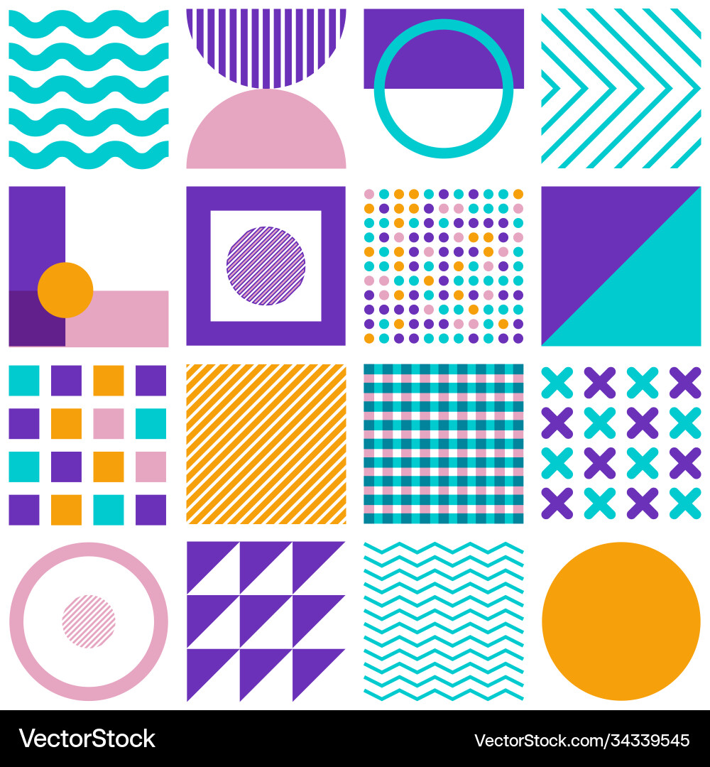 Geometric Shapes Pattern - Minimalist vector image