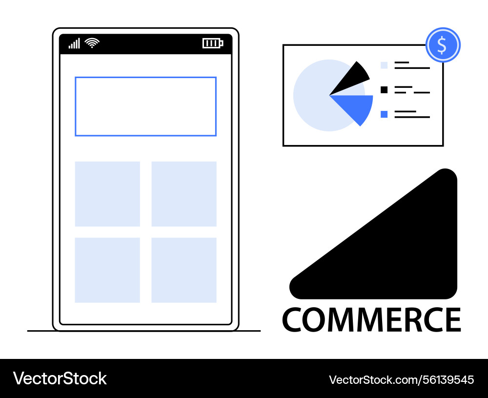 Mobile interface with analytics dashboard Vector Image