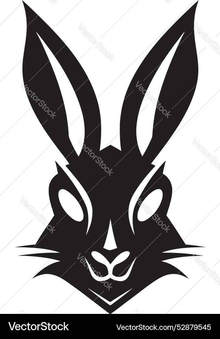 Rabbit silhouette minimalistic insignia Royalty Free Vector