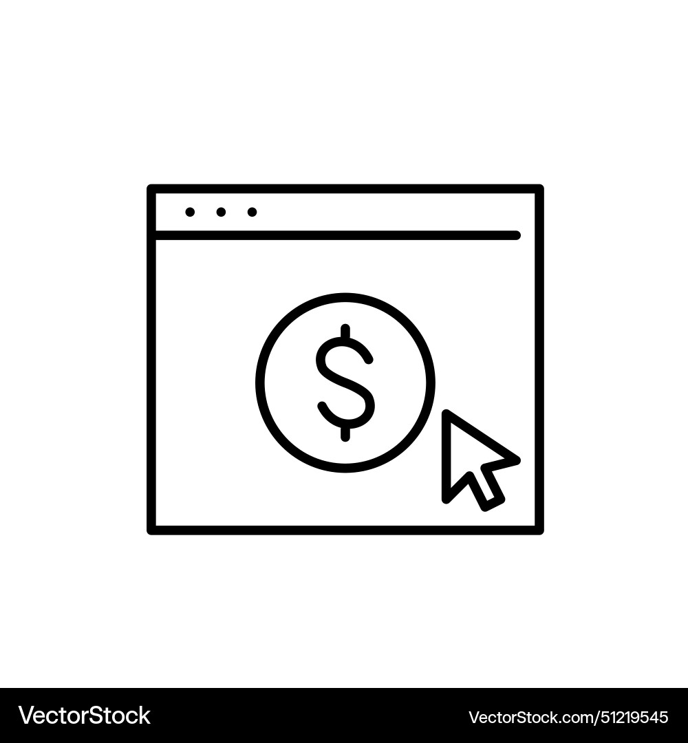 Web browser window dollar sign and mouse clicking Web browser window dollar sign and mouse clicking Vector Image