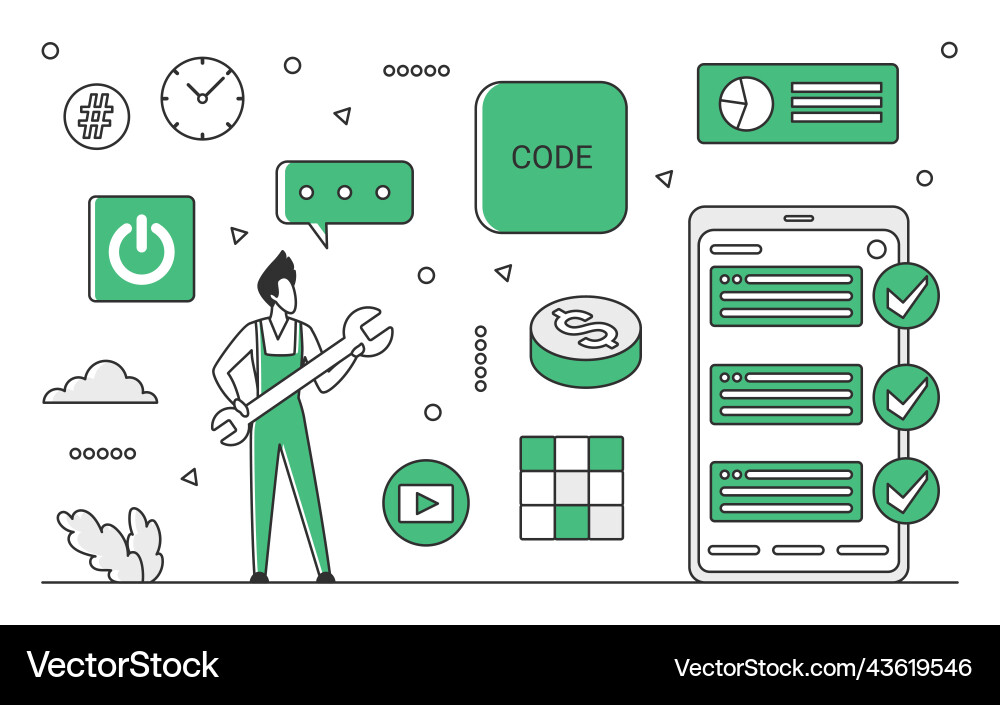 Code Debugging & Analysis vector image