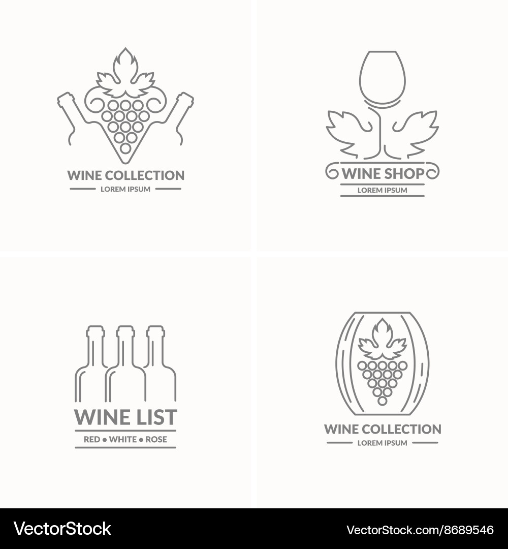 Elegant Grapes and Wine Logo Concept Vector Image