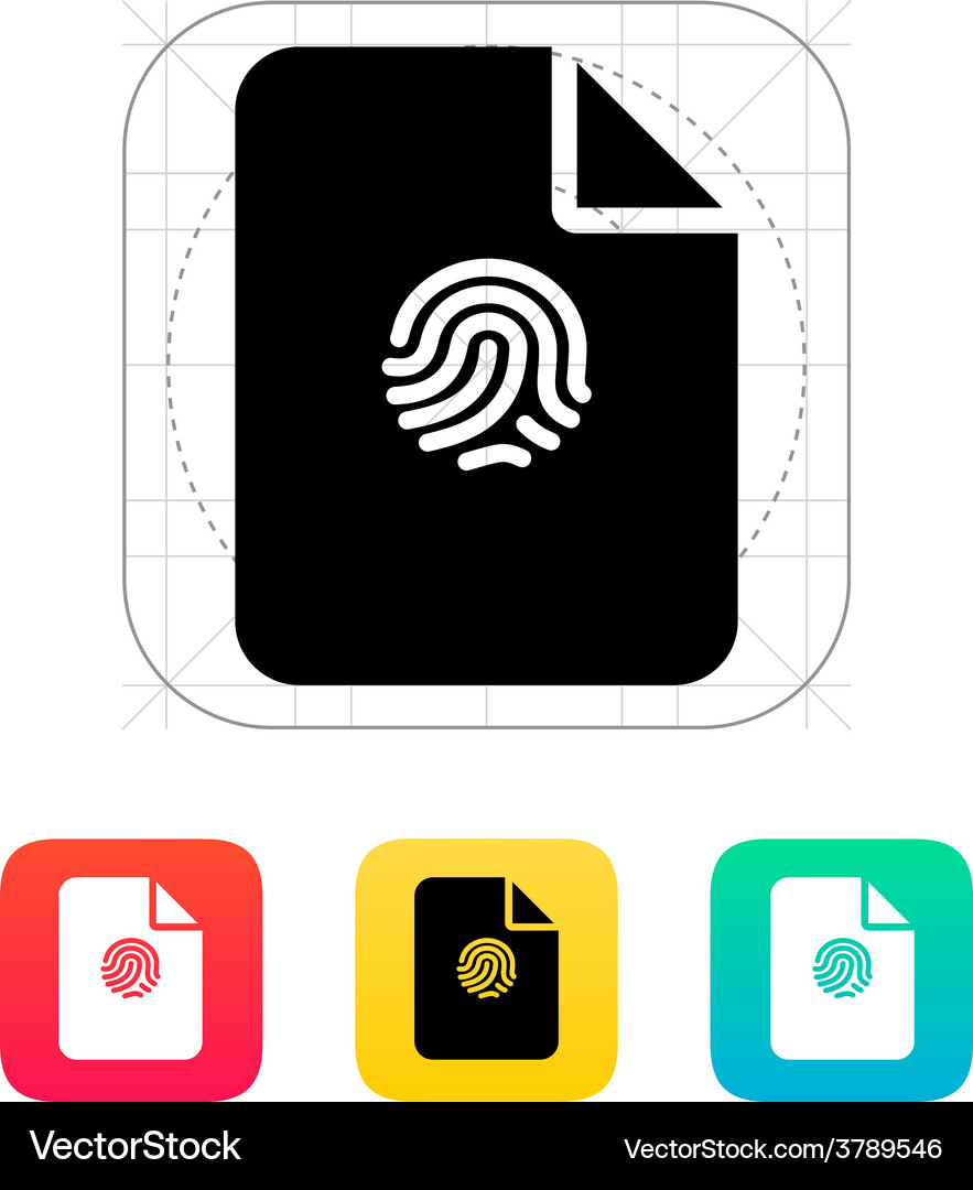 File with fingerprint icon Vector Image