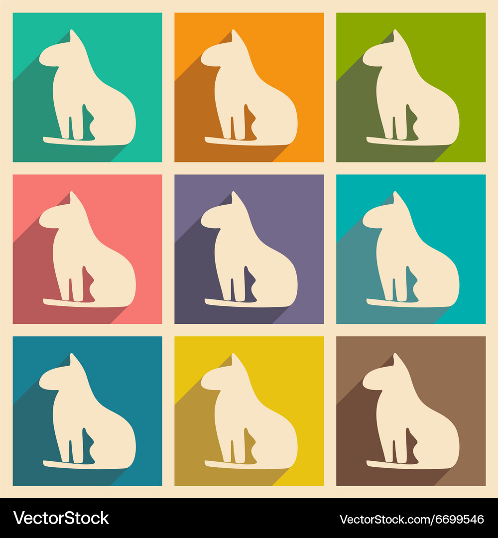 Flat with shadow concept and mobile application Vector Image