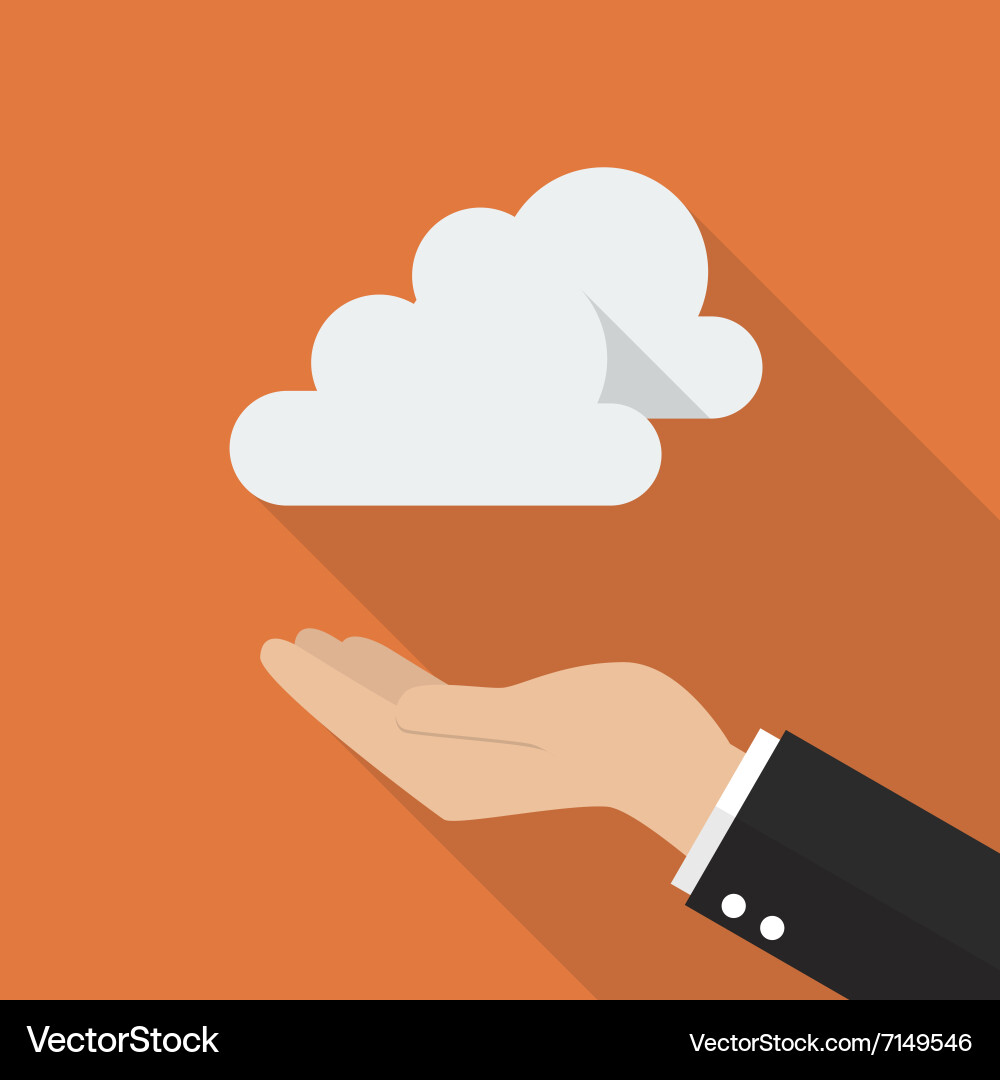 Hand with cloud computing concept Vector Image