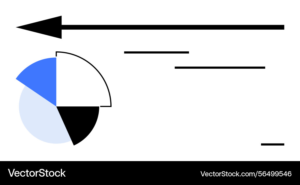 Minimalist data visualization with pie chart Minimalist data visualization with pie chart vector image