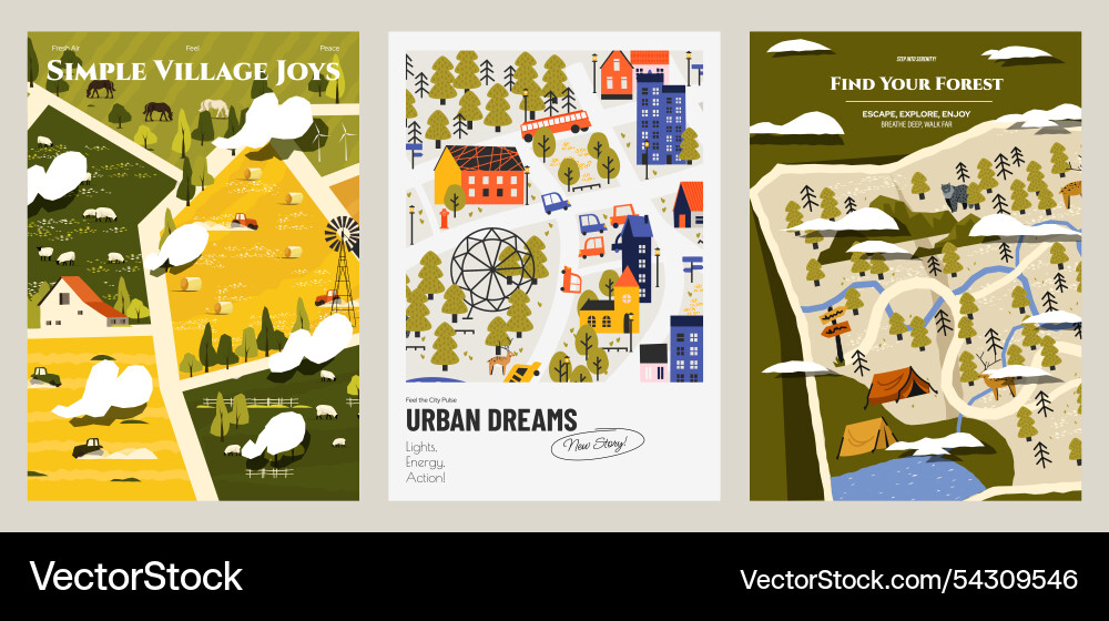 Nature Garden Posters - Floral & Abstract Vector Image