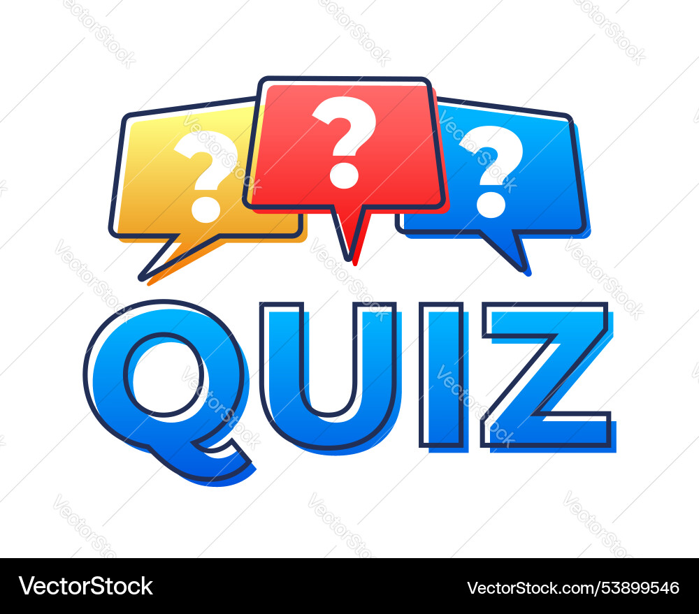 Quiz time colorful typography design with question Quiz time colorful typography design with question vector image