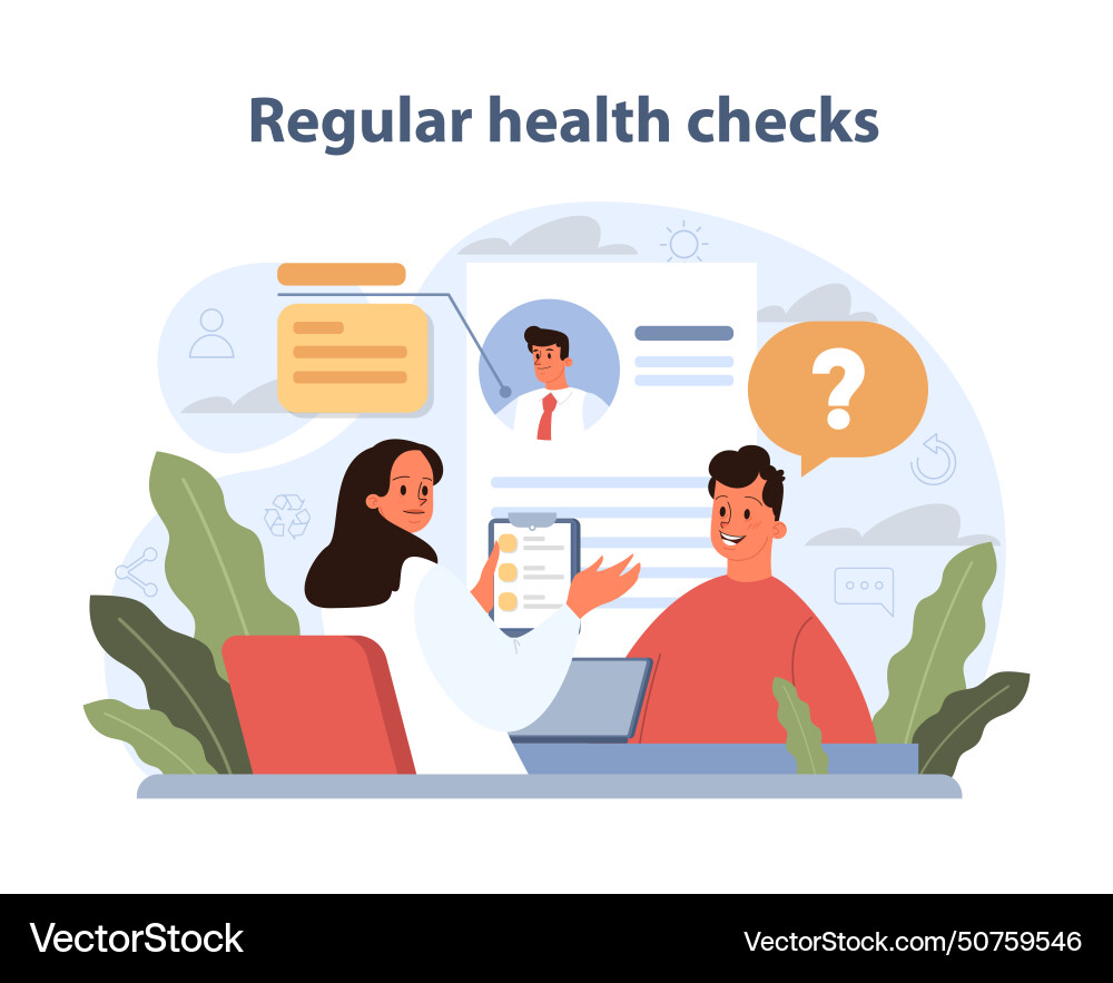 Regular health checks visual a friendly Regular health checks visual a friendly Vector Image