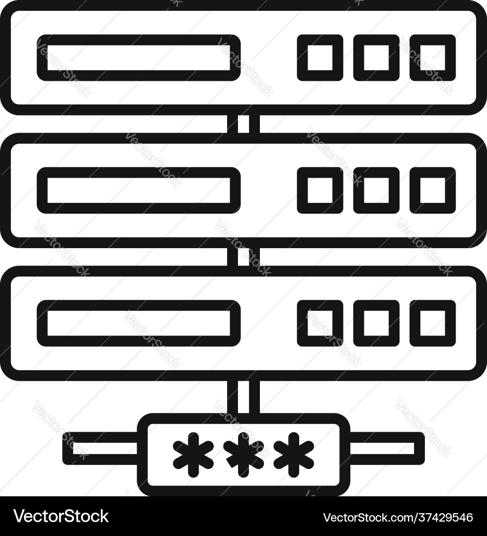 Server network authentication icon outline style Server network authentication icon outline style vector image