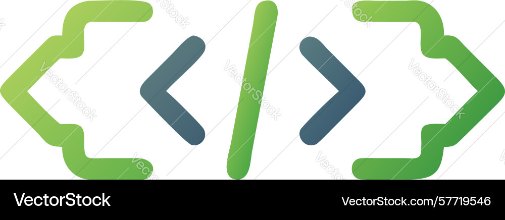 Simple code brackets for development icon design vector image