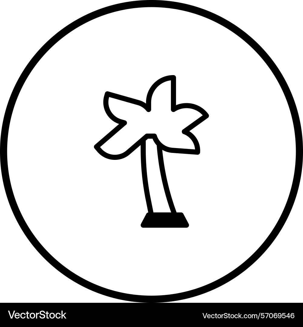 Simple palm tree icon design representing Vector Image