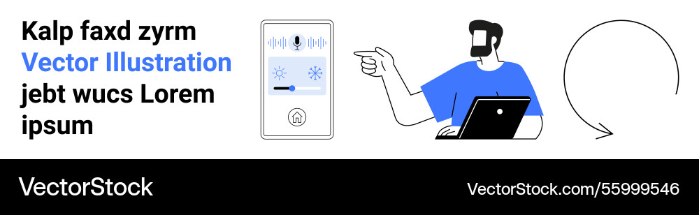 Smart home control panel with user interaction Smart home control panel with user interaction vector image