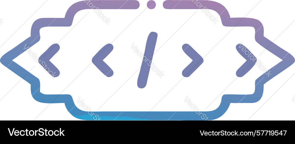 Abstract coding brackets slash icon design vector image