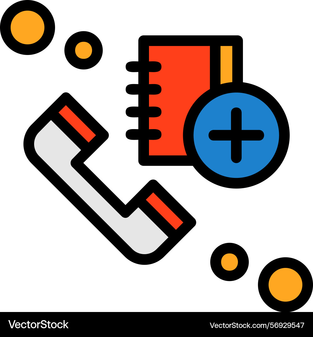 Contact add line filled style icon design Vector Image