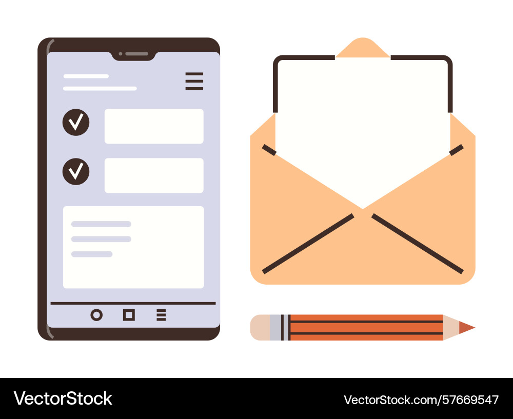 Digital communication setup with smartphone Digital communication setup with smartphone vector image