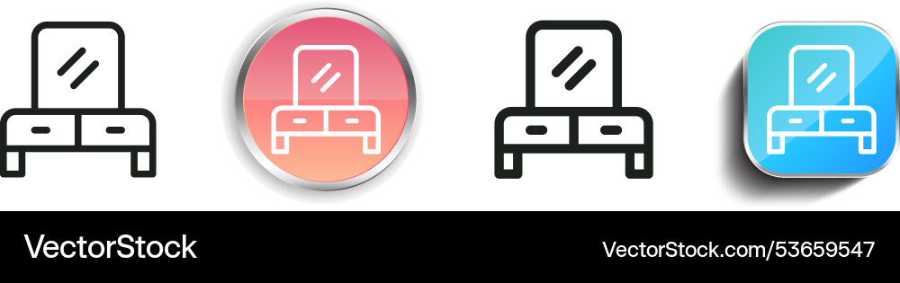 Dressing icon thin linear regular and button vector image