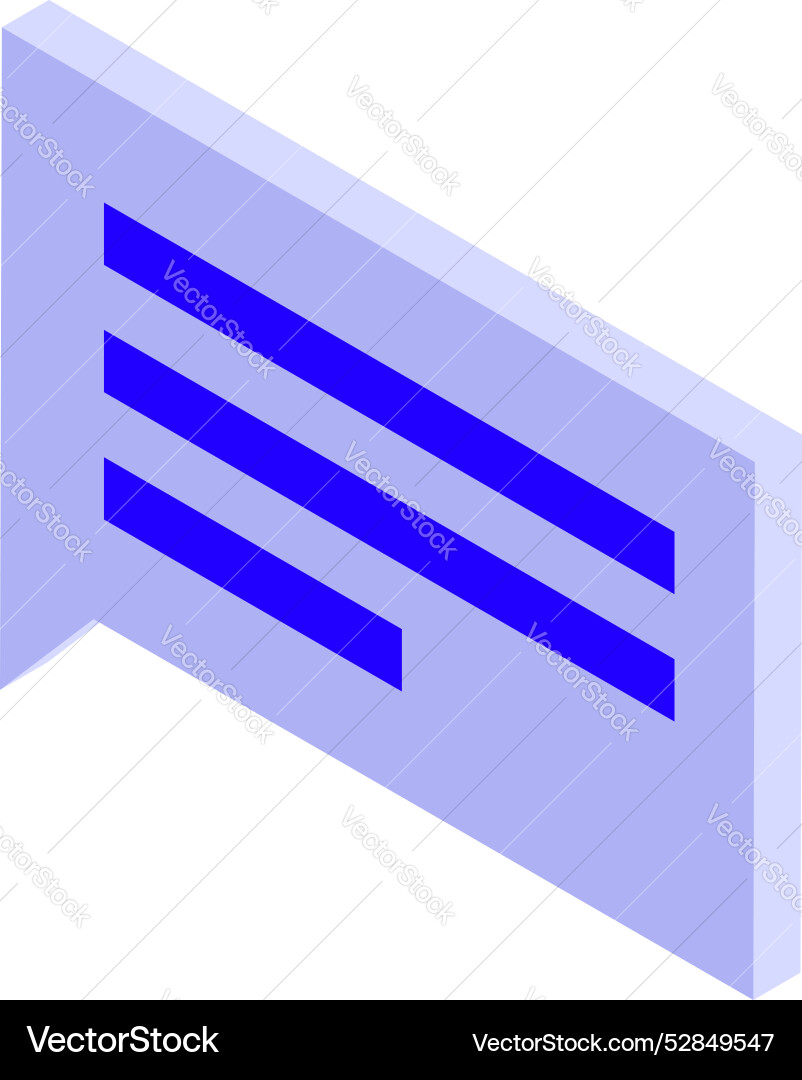 Isometric speech bubble showing texting concept vector image