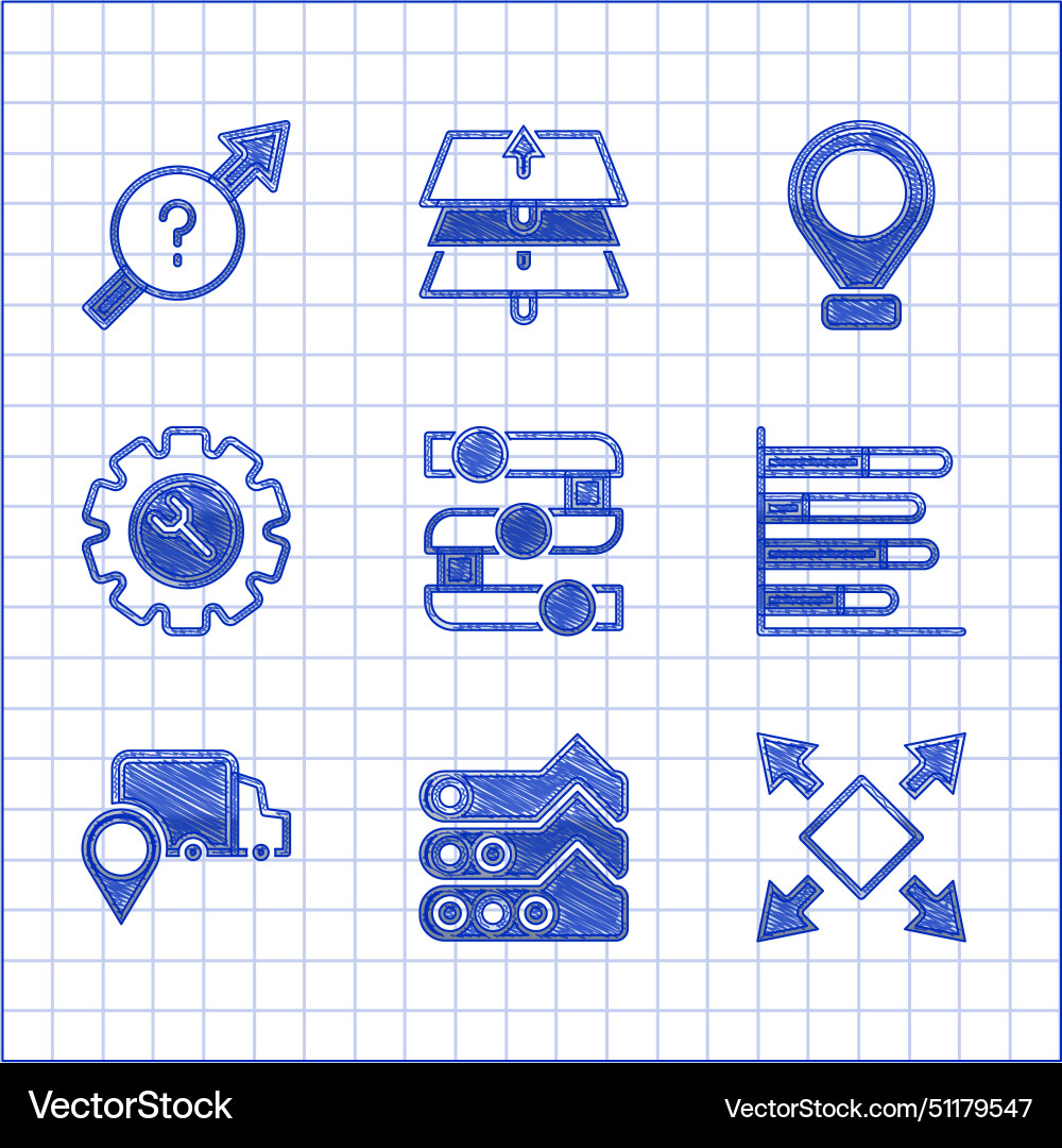 Set graph chart diagram many ways directional vector image