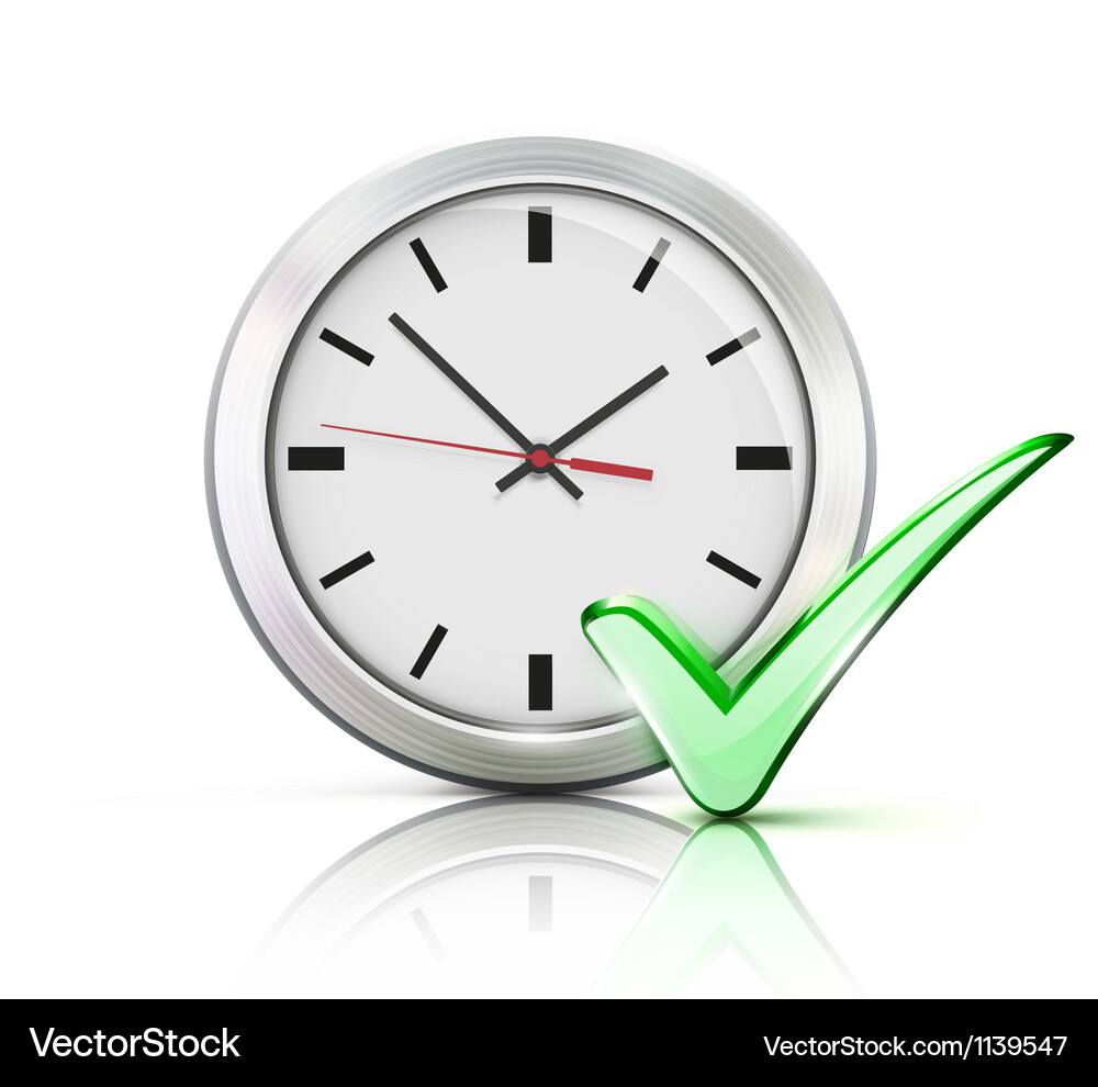 Time Concept with Checkmark Vector Image