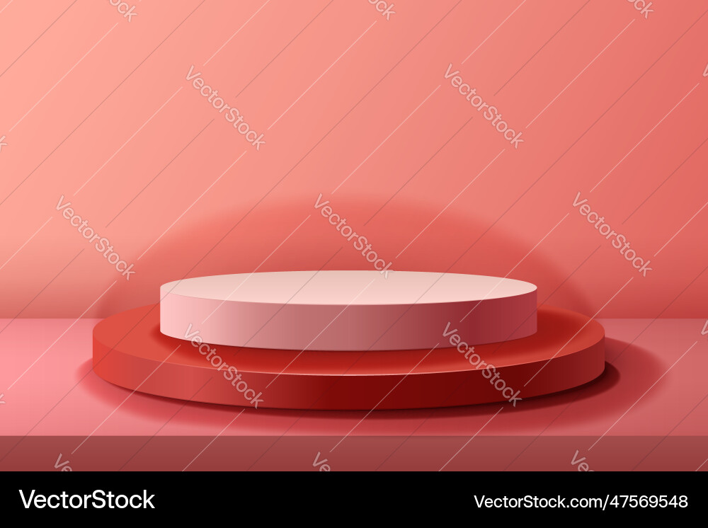 Abstract 3d realistic red and pink empty round Abstract 3d realistic red and pink empty round vector image