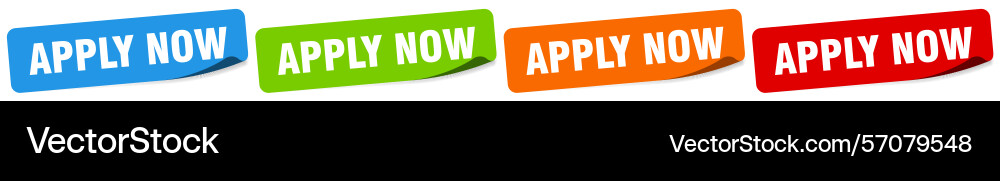 Apply now sticker set on white – Royalty-Free Vector | VectorStock