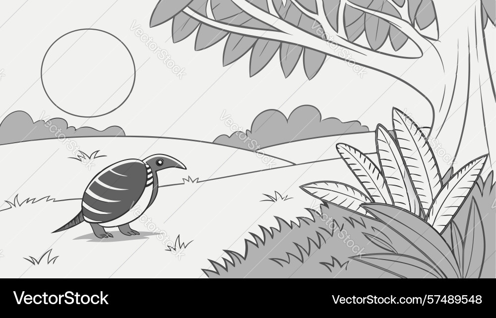Bird on a branch simple nature design generative vector image