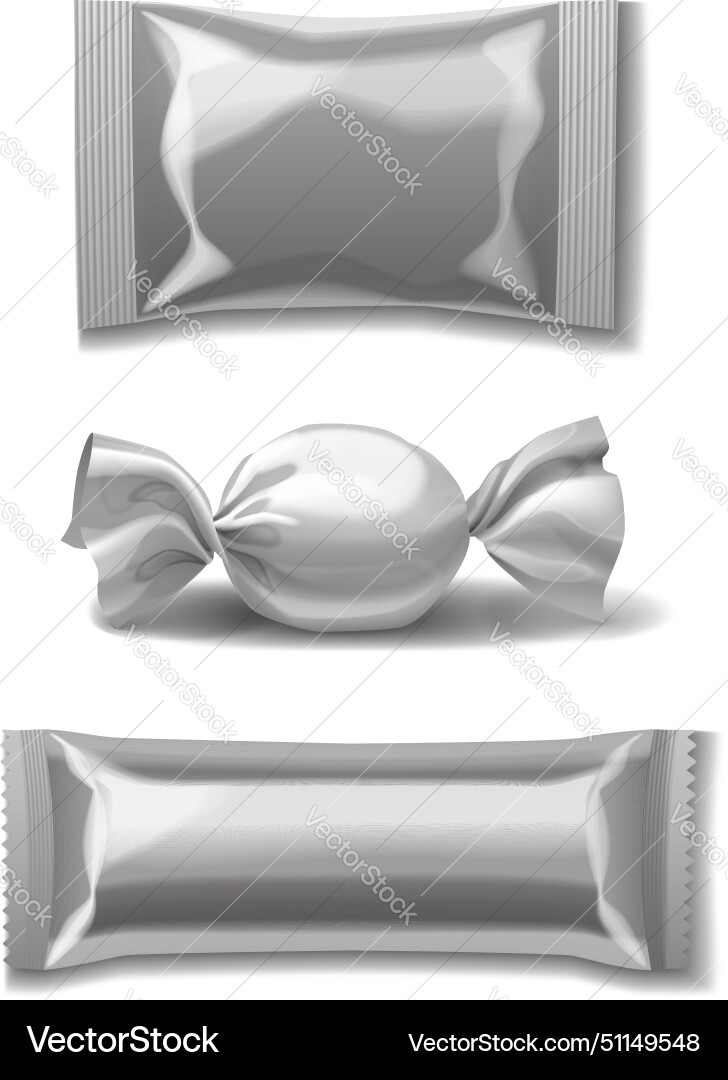 Candy foil package mockup Royalty Free Vector Image