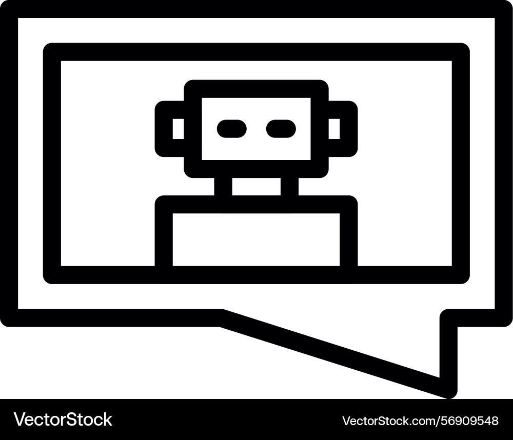Chatbot linear style icon design vector image