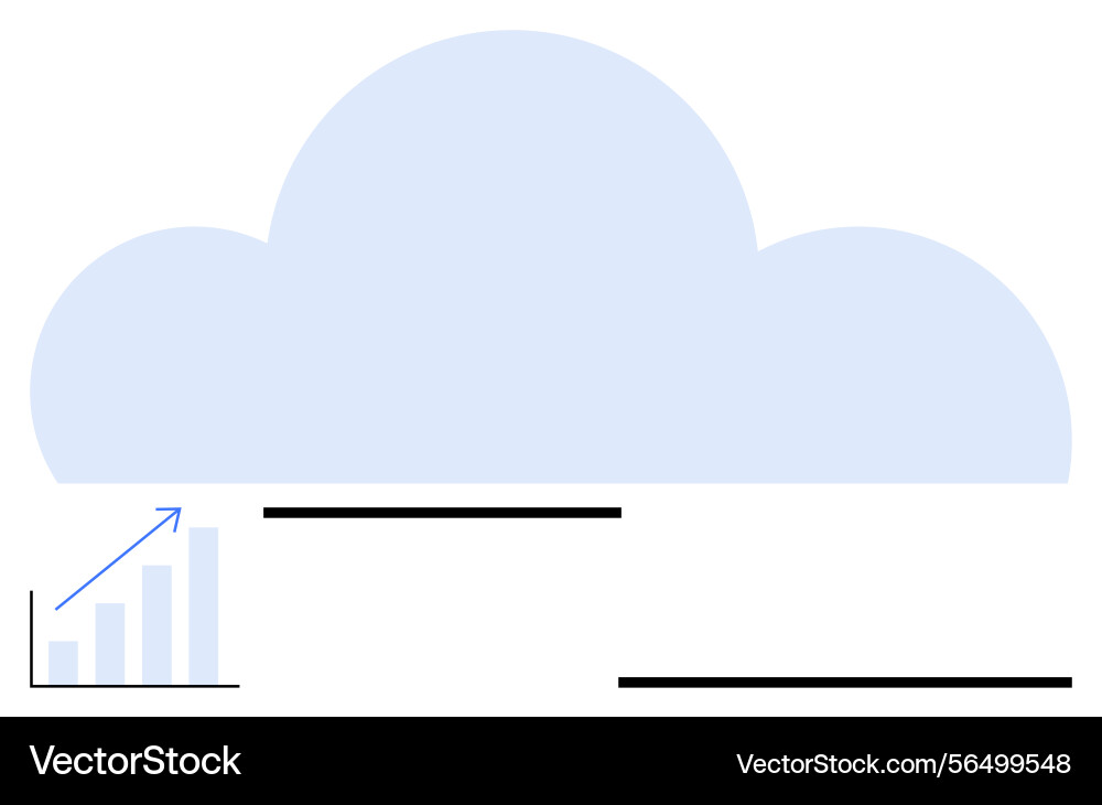 Cloud computing concept with data growth Cloud computing concept with data growth Vector Image