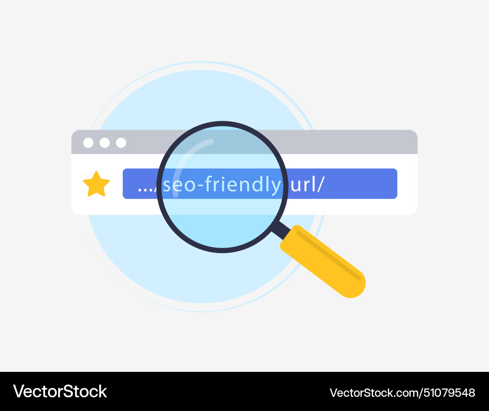 Erstellen Sie seofreundliche URLs mit relevanten Keywords Vektorbild
