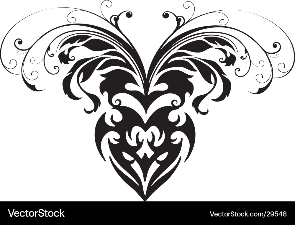 Floral Tribal Heart Mask Vector Image